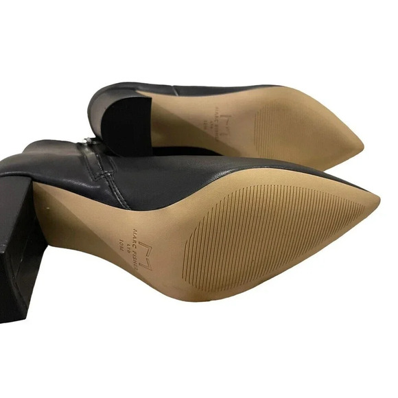 👢✨ Marc Fisher Black Leather Ulani Pointed Toe Stiletto Ankle Boots 10 ✨👢 - Picture 4 of 4